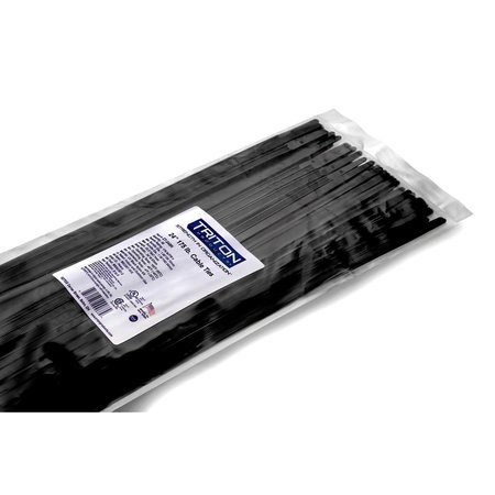 Triton Products 24" Long Heavy-Duty Black Nylon Ties with 175 lb Tensile Strength 50/pk ZT-24BK